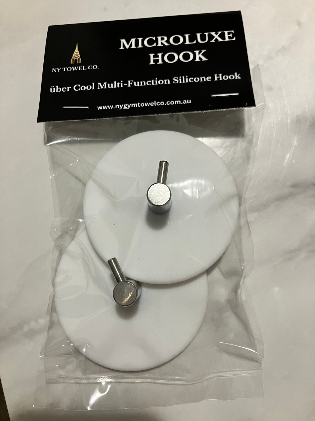 MICROLUXE HOOKS - 2 PACK WHITE